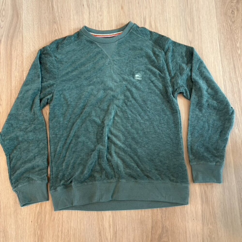 ** Comfy Laguna Beach Crewneck Green Terry Cloth Small